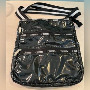 Lesportsac Black‎ Liquid Three Pocket Crossbody Bag